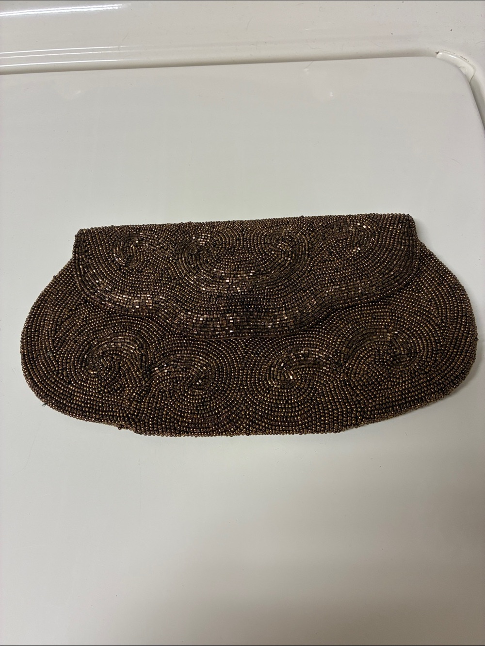 Beaded Evening Clutch - Brown